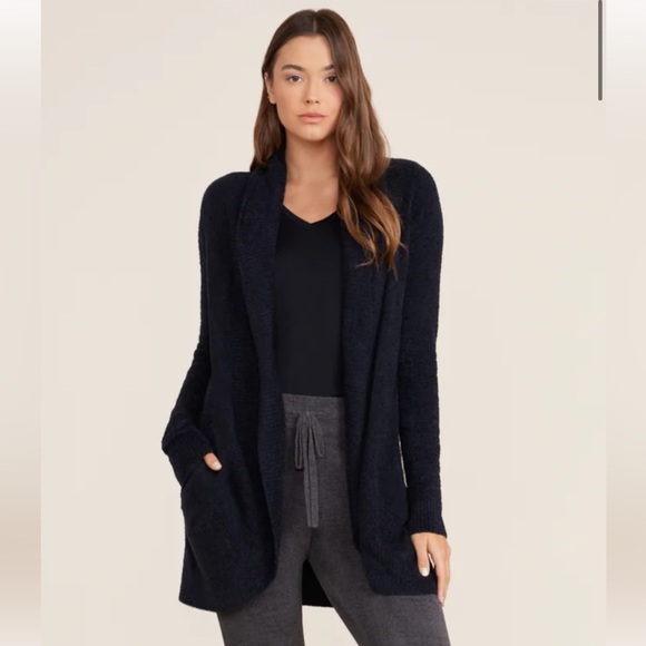 Barefoot Dreams CozyChic‎ Lite Circle Cardigan Black - Picture 1 of 8